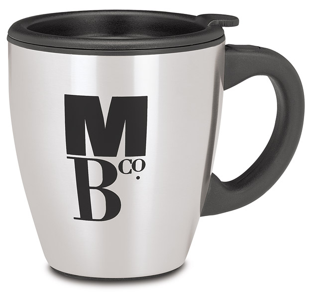 LOGO premiums .com - 16oz Bistro Steel Coffee Mug Business Gift